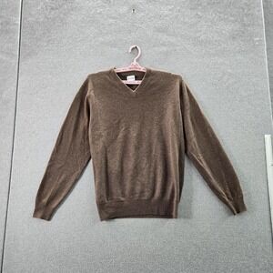 Marconi Men Sweater L‎ Brown Cashmere Long Sleeve Preppy